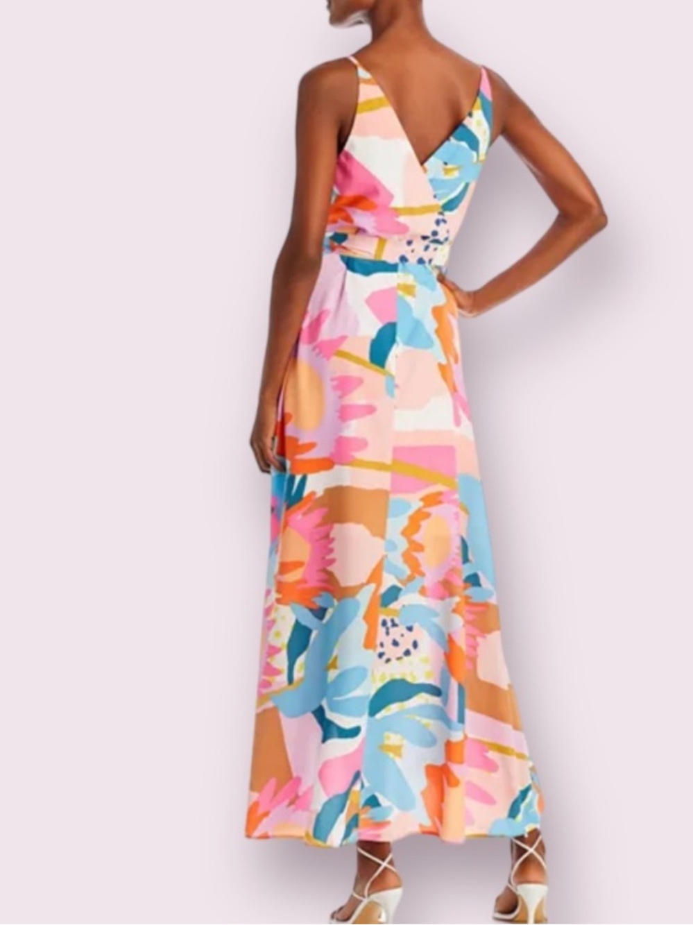 Anthropologie Hutch Leah Wrap Maxi Dress Abstract Floral Size M - Picture 4 of 11